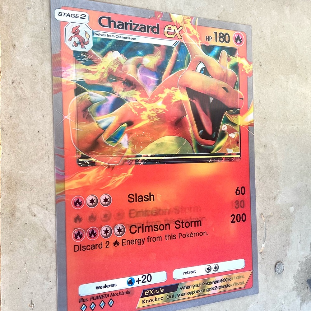 Charmander Charizard Chameleon Pokémon Card 3D Holographic Lenticular Poster - Picture 4 of 8